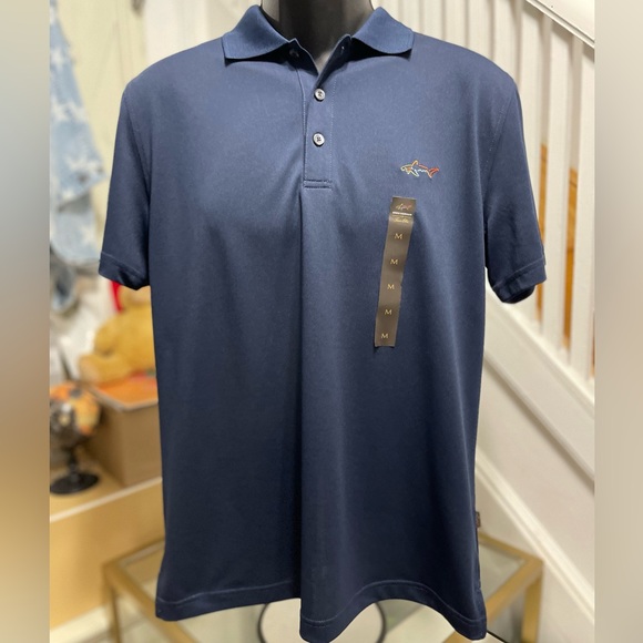 NWT Men’s Size Medium Greg Norman Slim Fit Five Iron Pol  Shirt In Night Sky - Picture 4 of 12